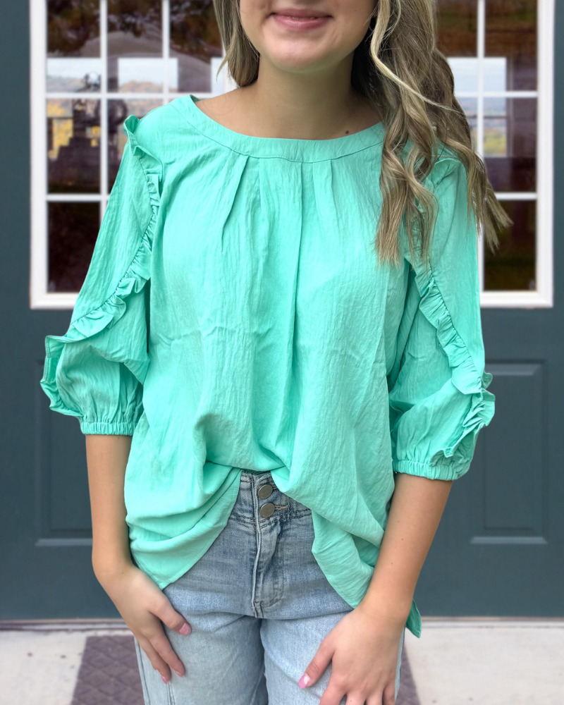 Ruffled Solid Color Top