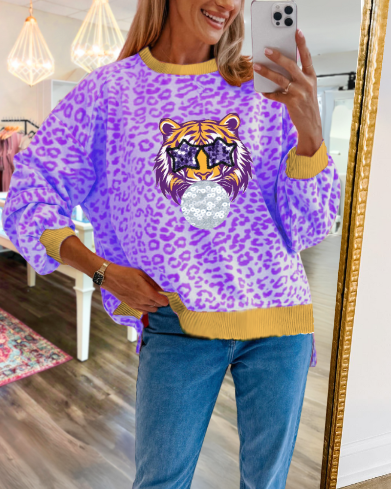 Star Eye Leopard Sweatshirt