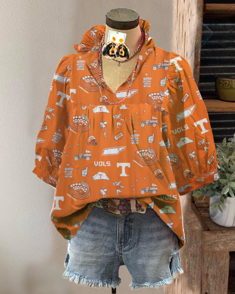 VOLS Football Mixed Pattern Top