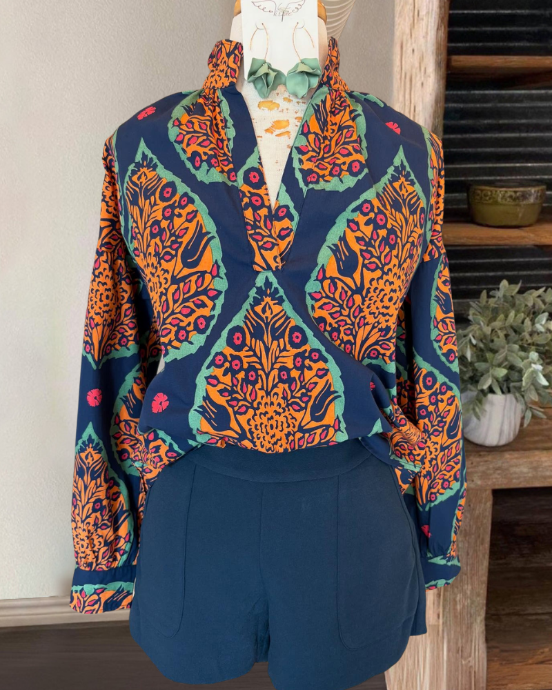 Chic Leaf Satin Top
