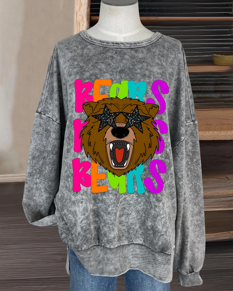 Bear Star Washed Sweatshirt