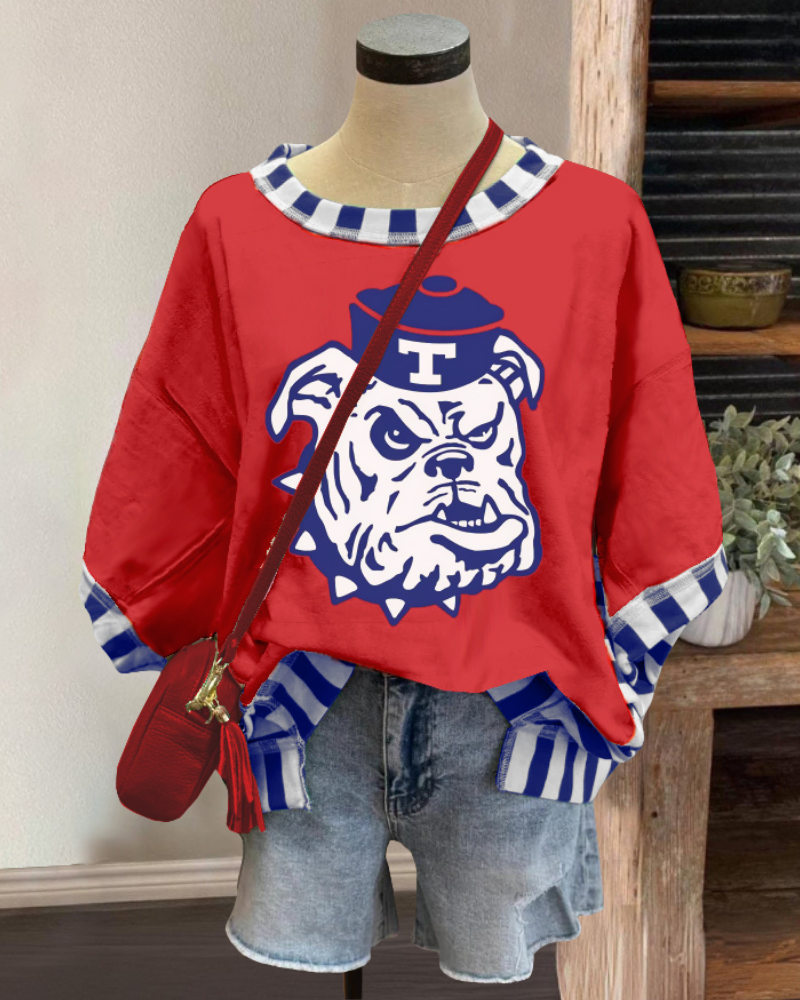 Bulldog Stripe Trim T-shirt