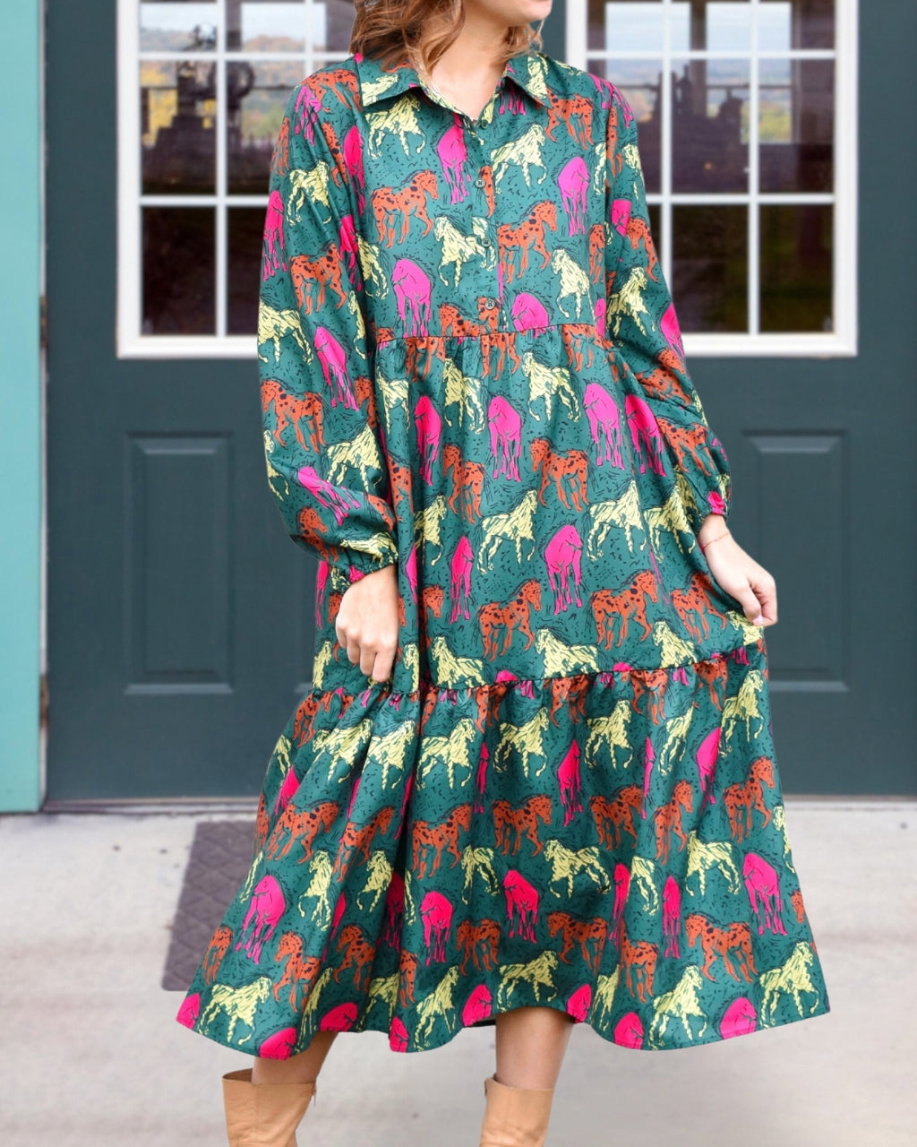 Whimsy Horse Midi Dress