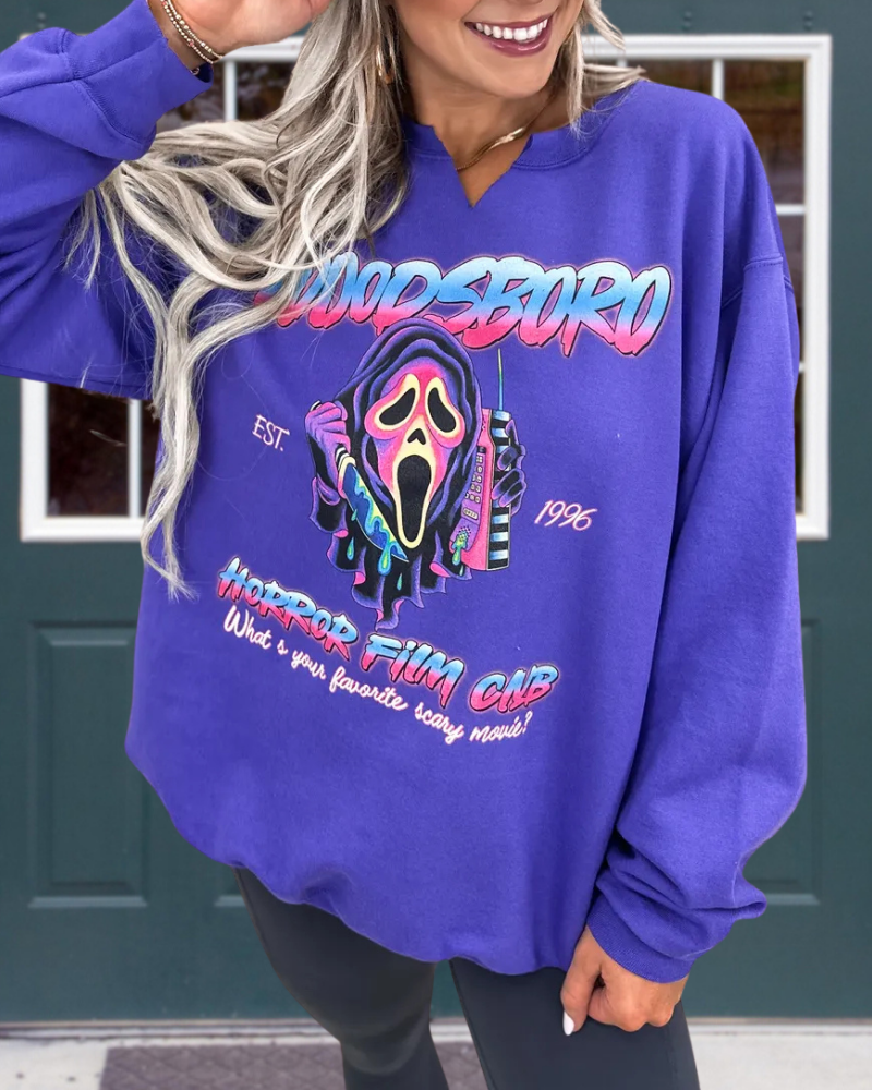Horror Ghost Print Sweatshirt