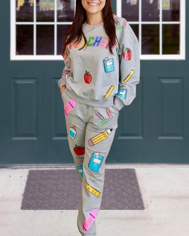 Teacher School Tool Sequin Set