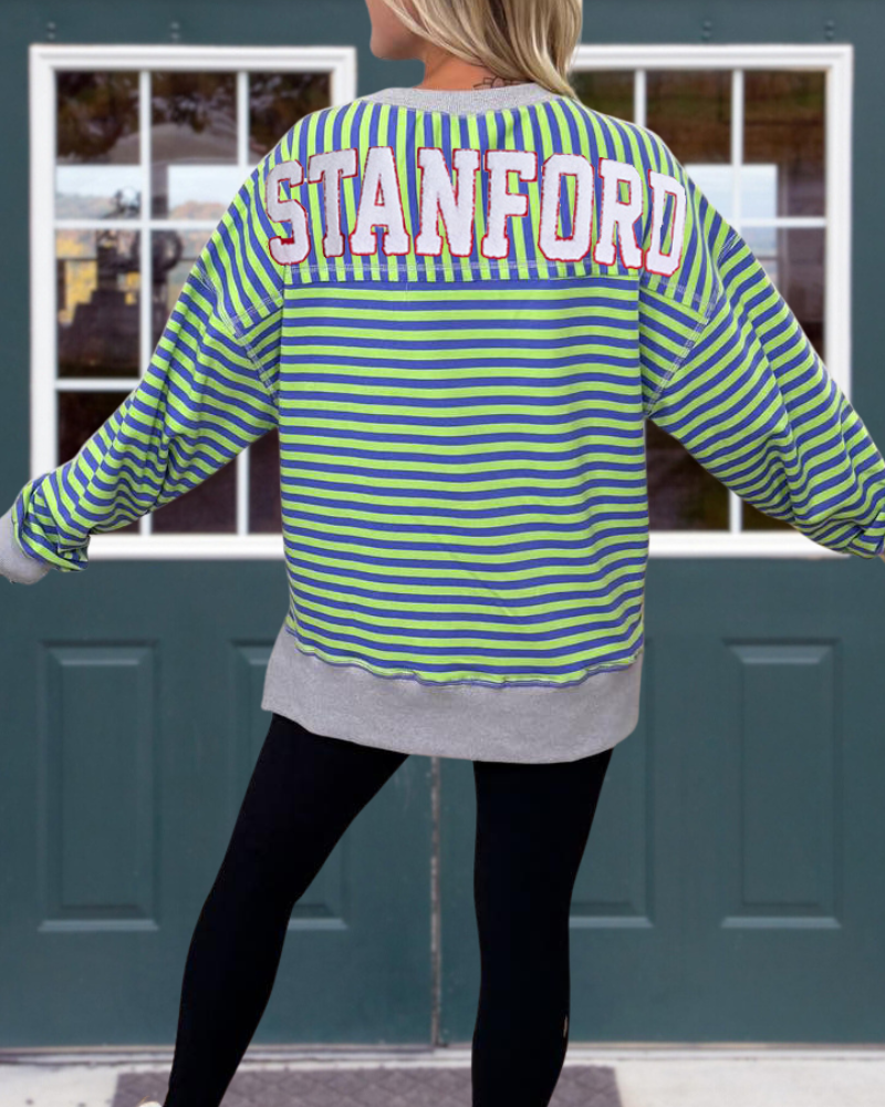 Stanford Embroidered Striped Sweatshirt
