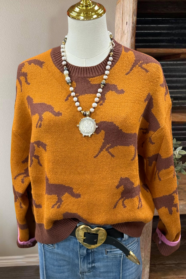 Running Horse Crewneck Sweater