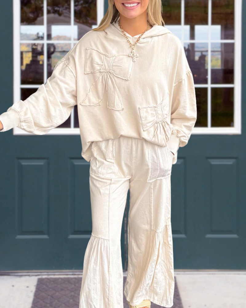 Exquisite Bow Hooded Set