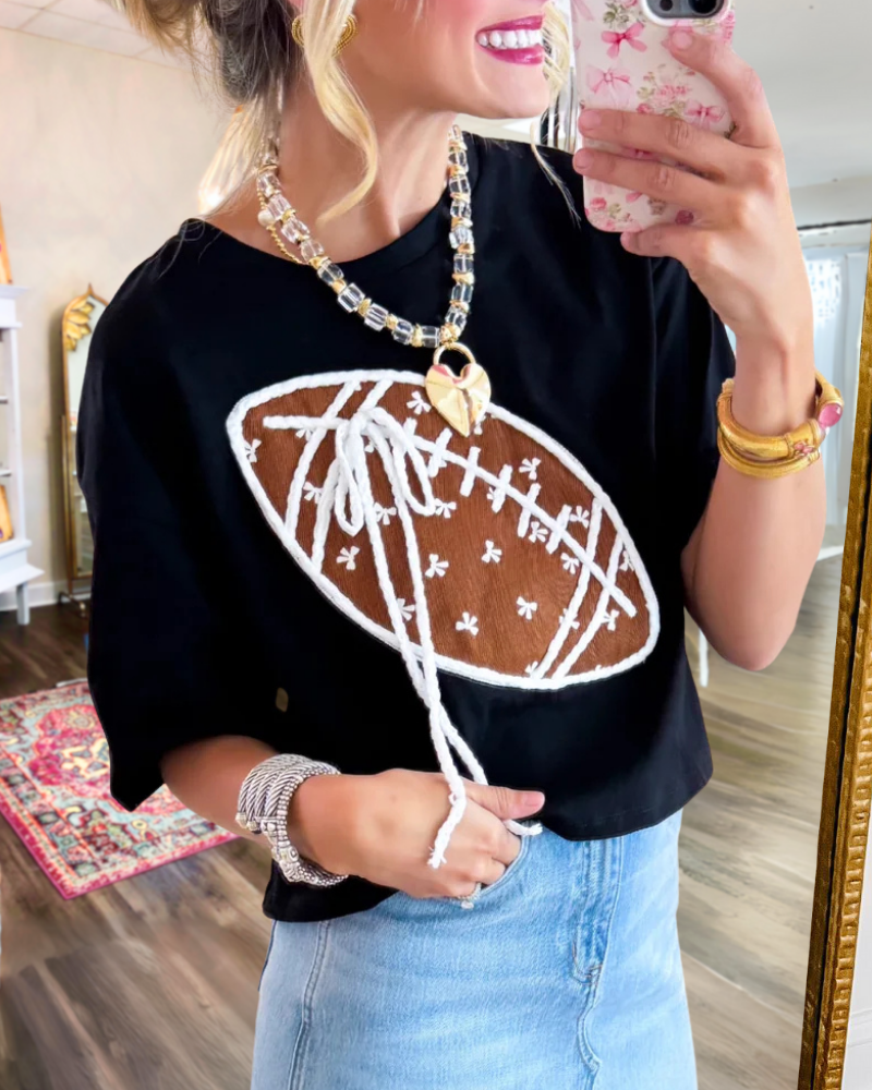 Rugby Bow Embroidered T-Shirt