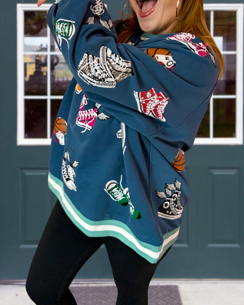 Flying Sneakers Sequined Sweatshirt