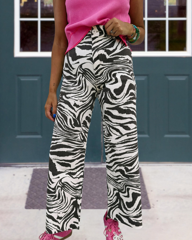 Chic Zebra Striped Pants