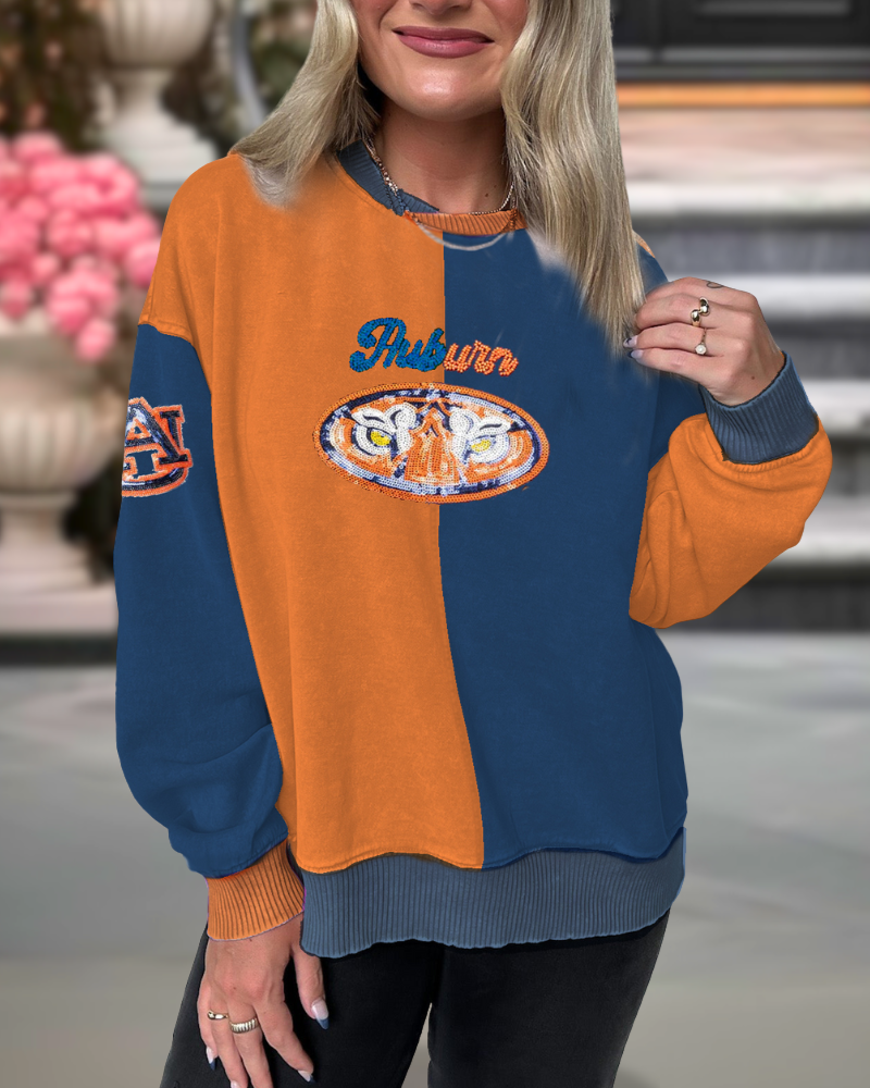 Auburn Embroidered Sequined Sweatshirt