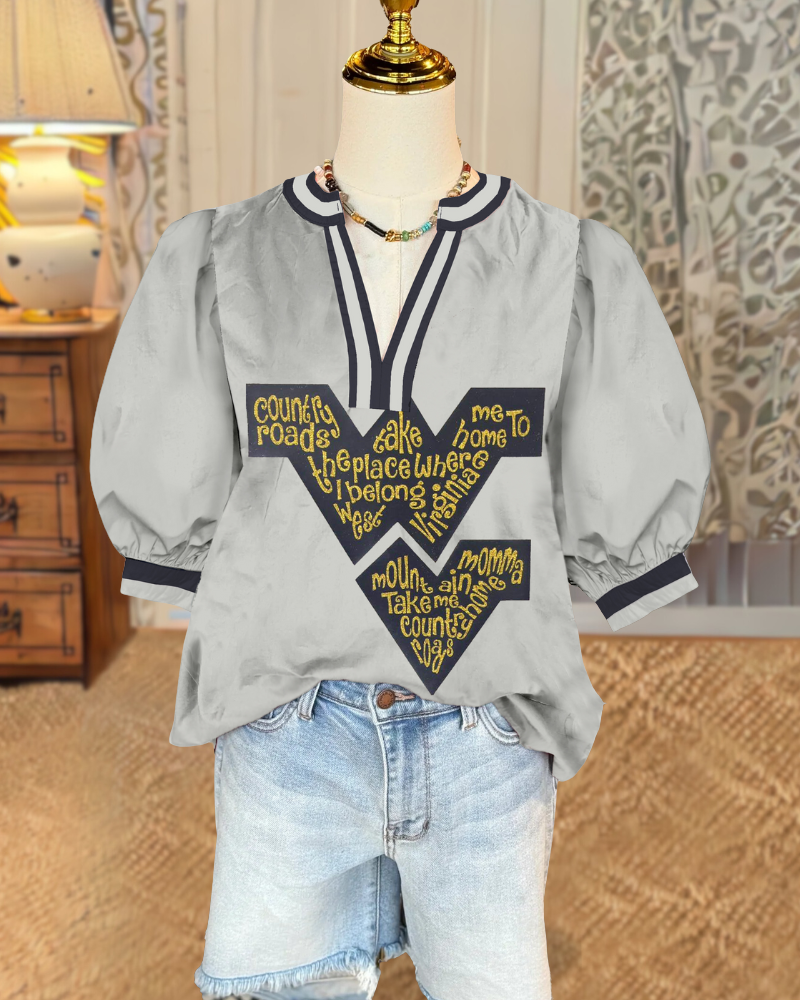 West Virginia V-neck Satin Top