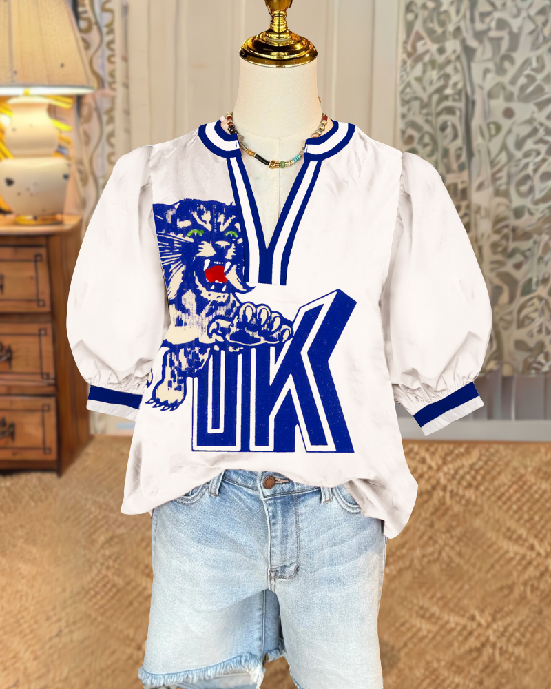 Kentucky Wildcats V-neck Satin Top