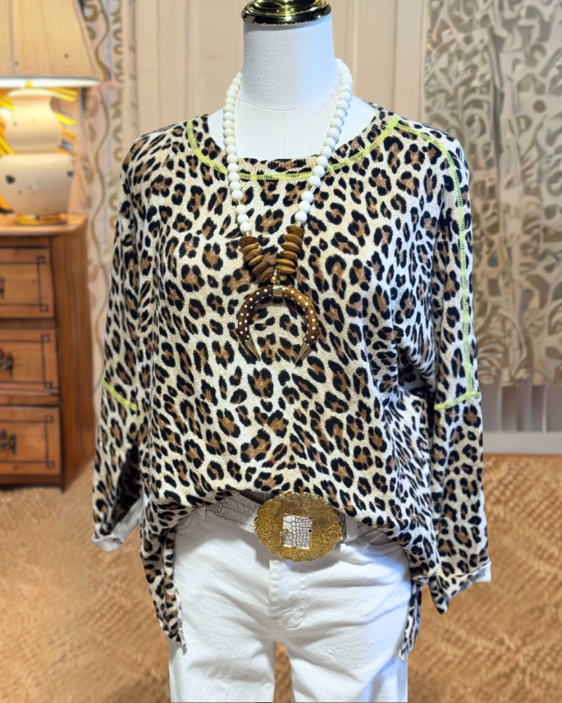 Playful Leopard Print Sweatshirt