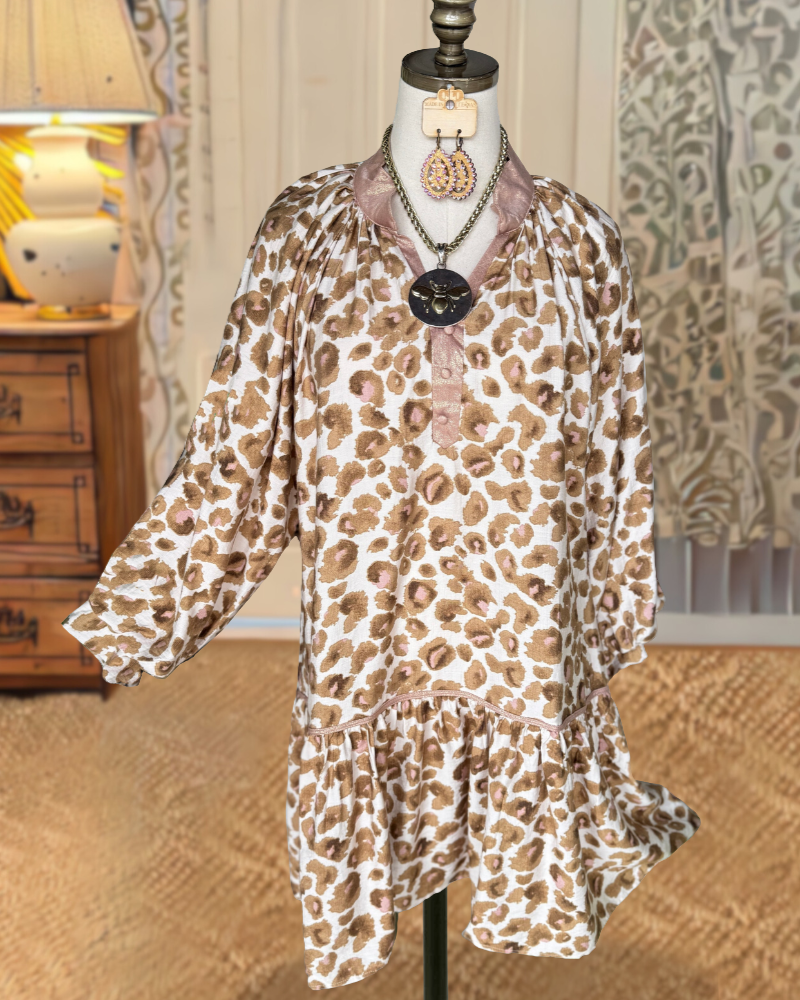 Stylish Leopard V-neck Dress