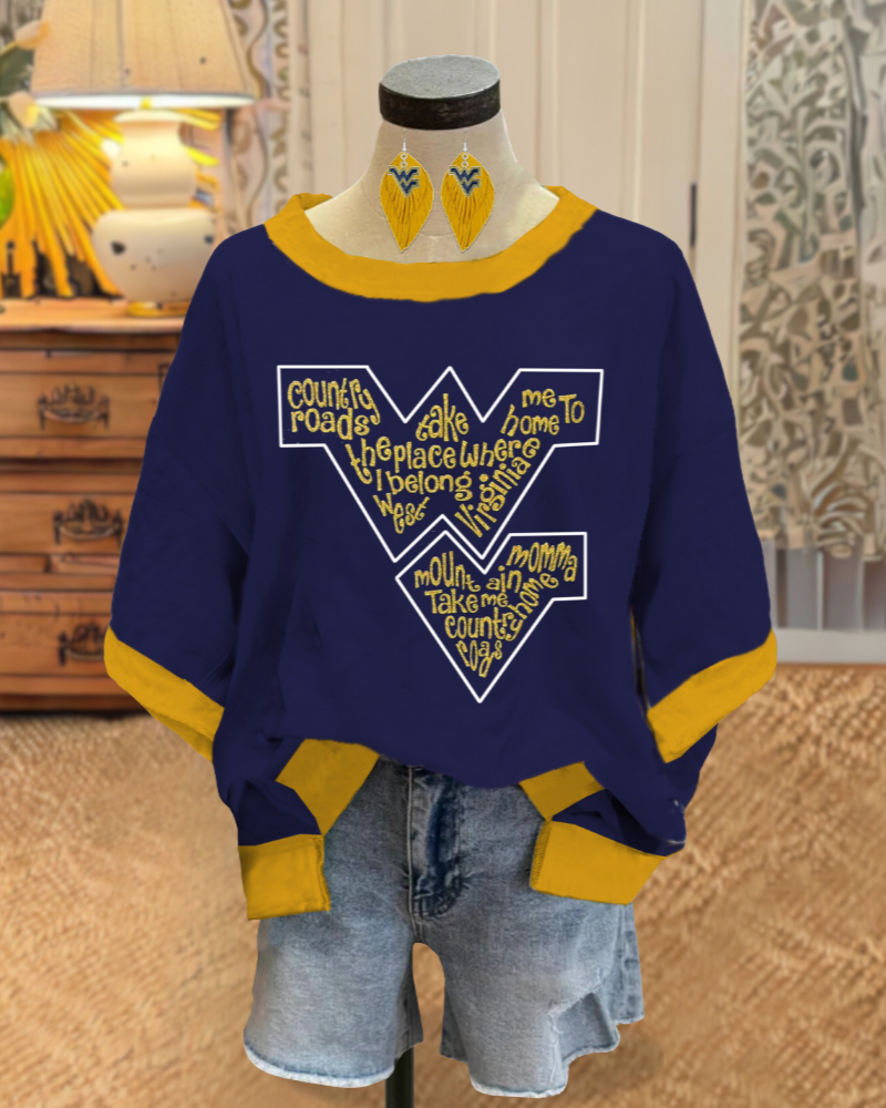 West Virginia Contrast Trim T-shirt