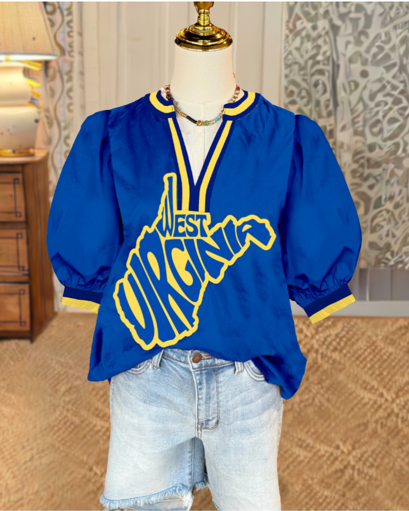 West Virginia Puff Sleeve Top
