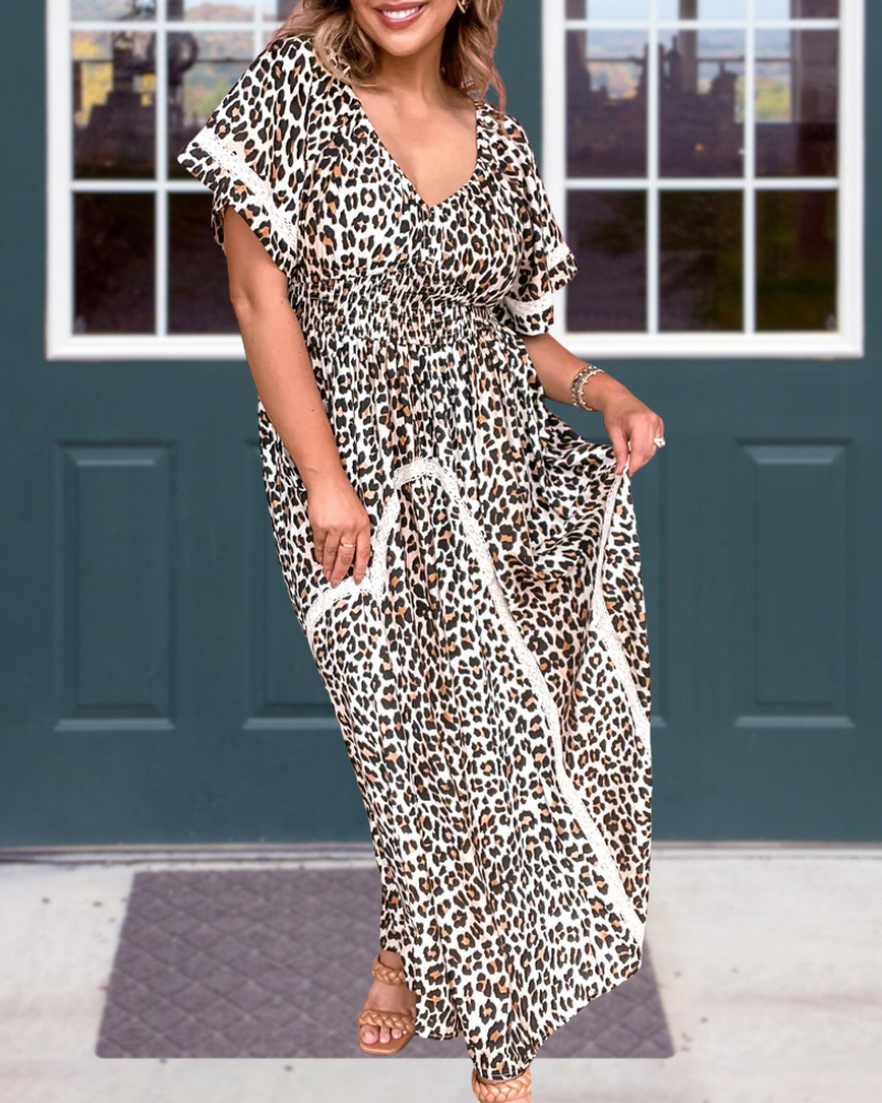 Glamorous Leopard V-neck Maxi Dress