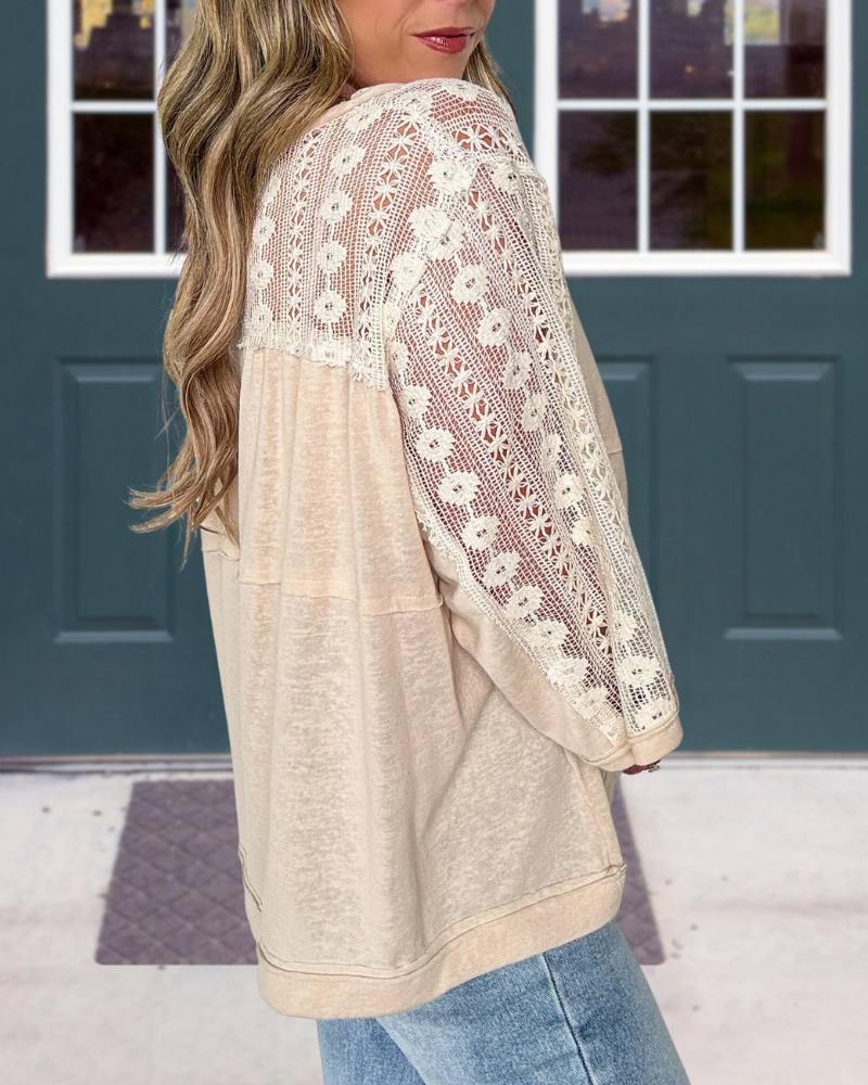 Crochet Half Collar Button Top