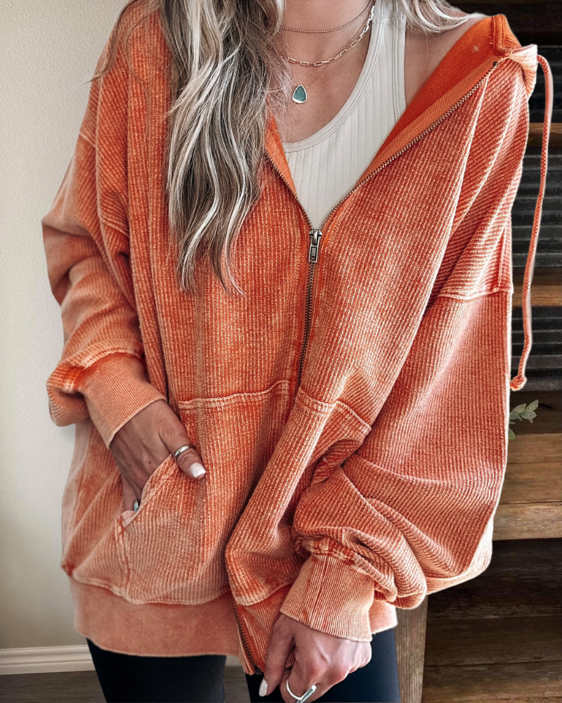 Oversized Vintage Zip Up Hoodie