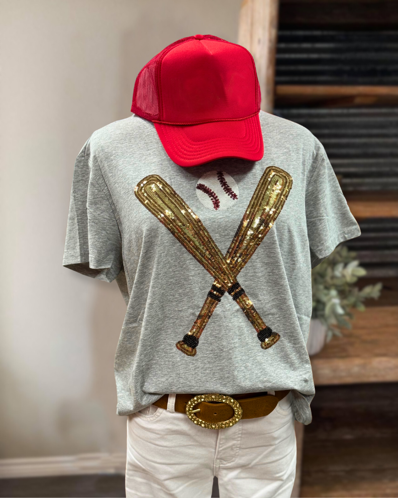 Baseball Sequin Cotton Tee