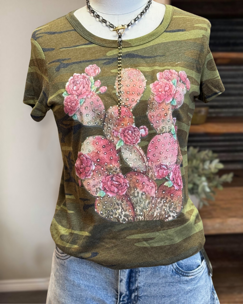 Blooming Cactus+Camo Tee