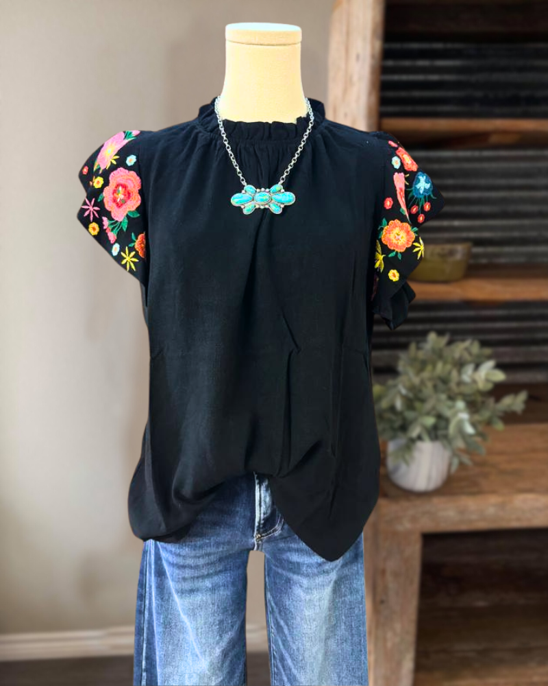 Wildflowers Embroidered Tee