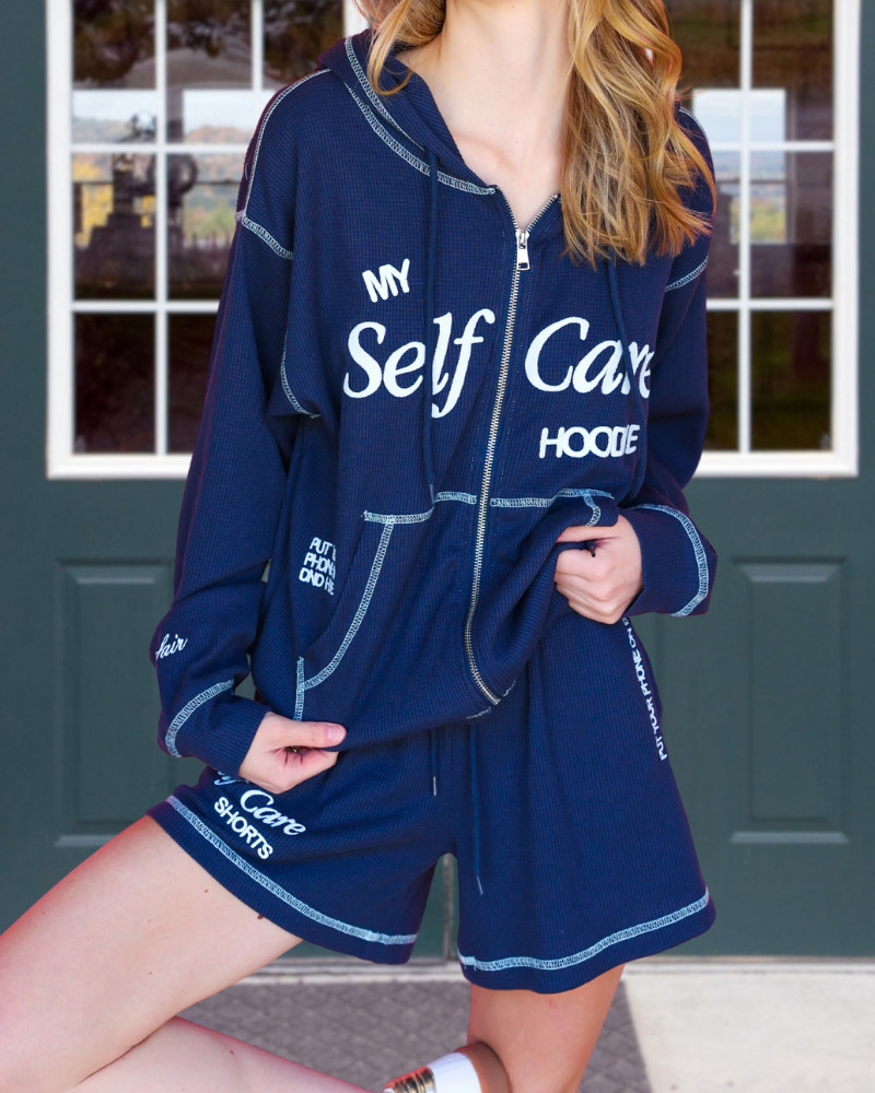 My Self Care Waffle Shorts Set