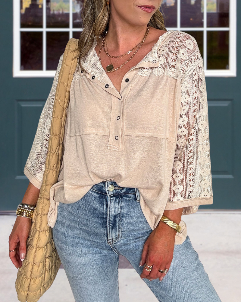 Crochet Half Collar Button Top