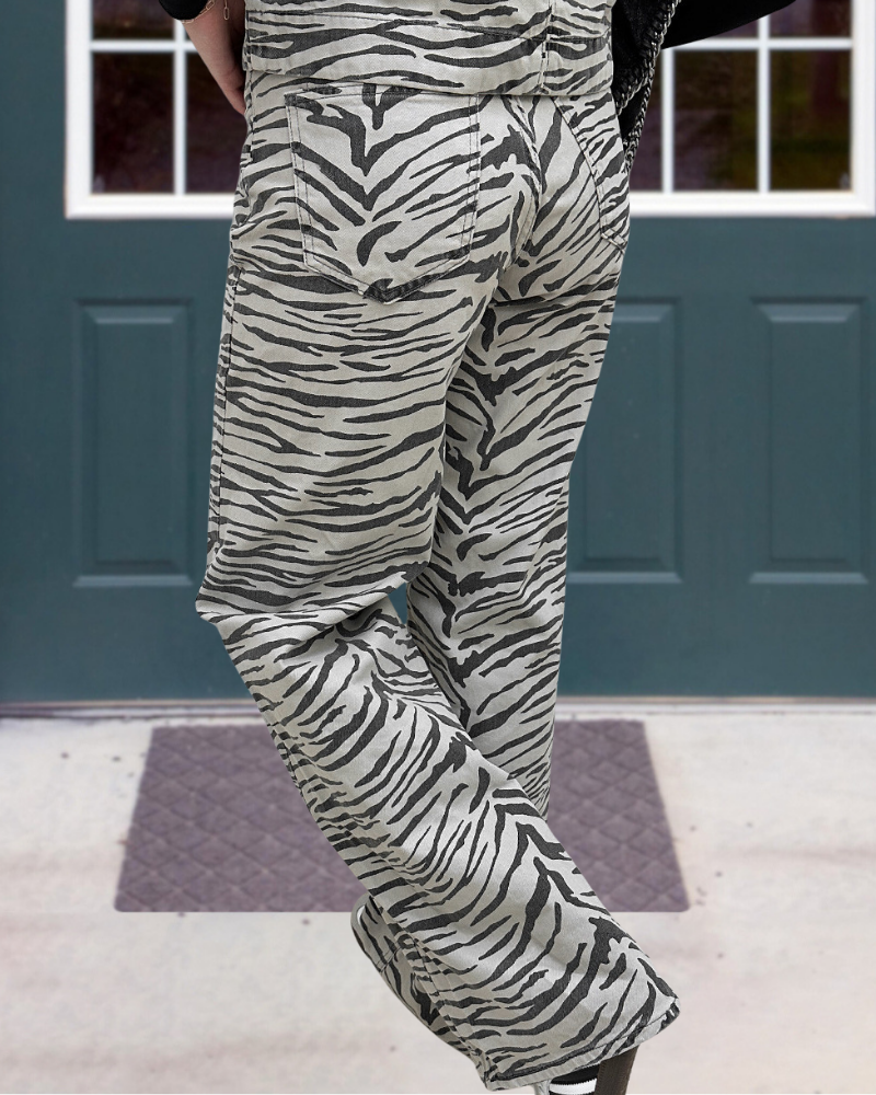 Trendy Zebra Striped Pants