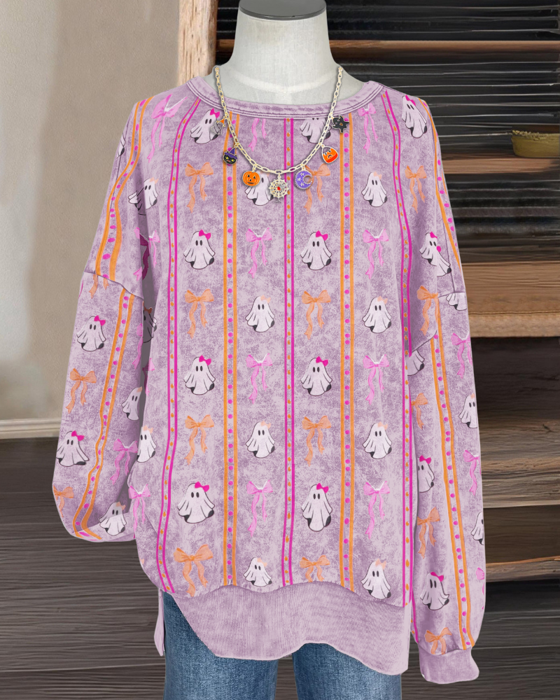 Cute Ghost Bow Sweatshirt