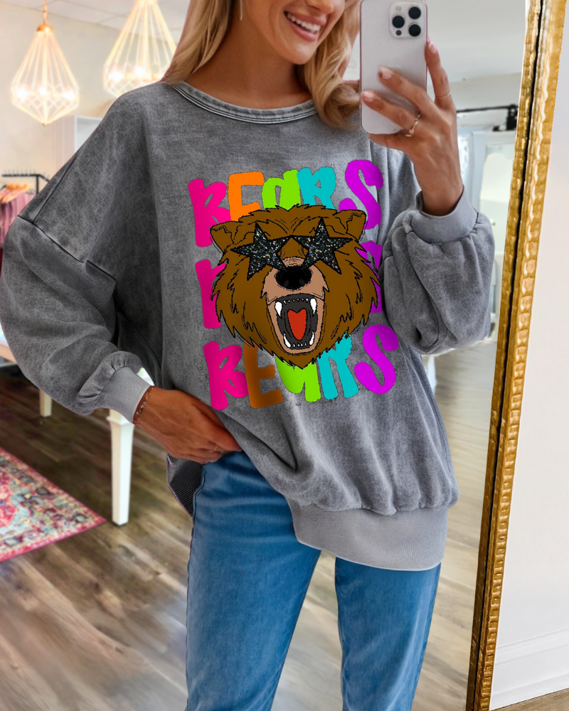 Bear Star Washed Sweatshirt