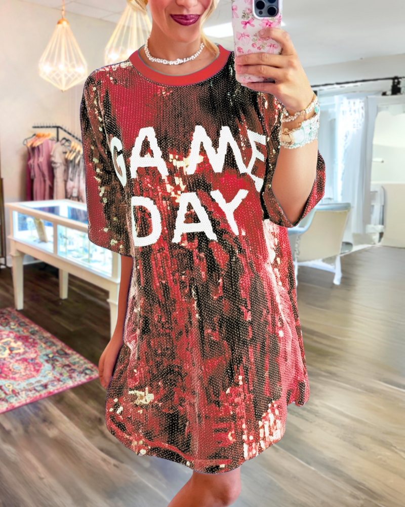 Game Day Sequined Mini Dress