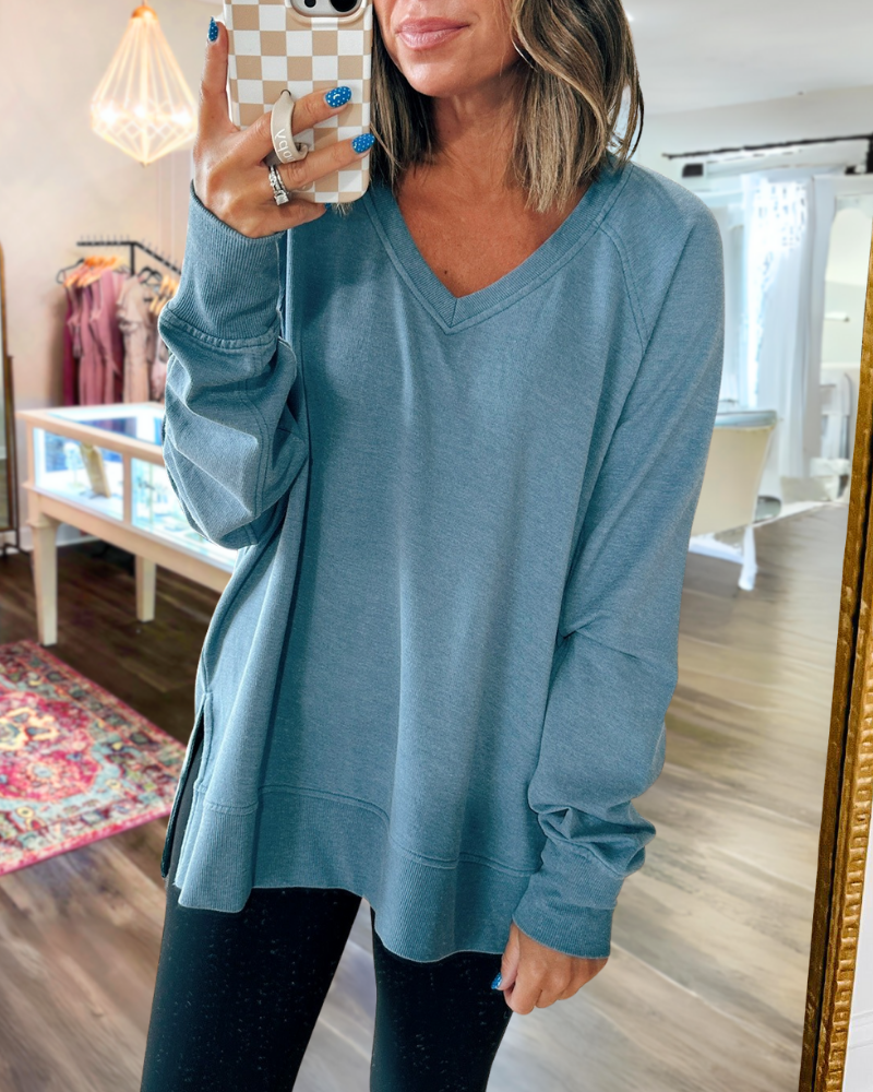 Oversized Solid Color Pullover