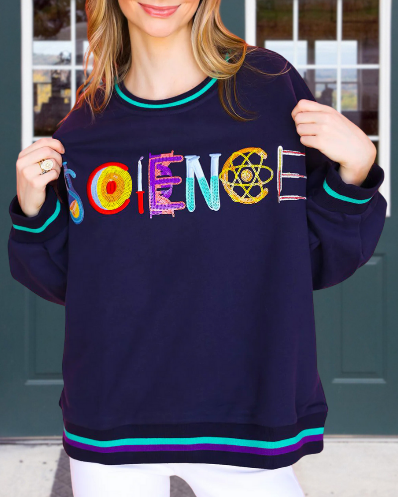 SCIENCE Pattern Sequined Sweatshirt