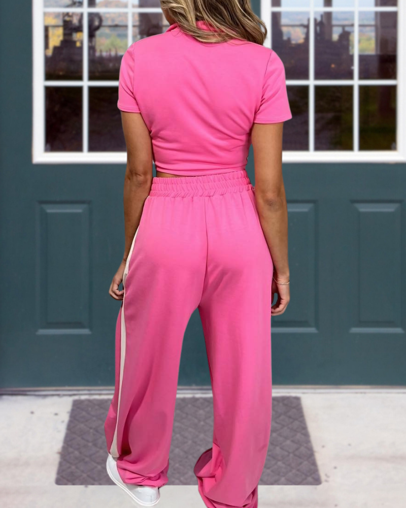 Fashion Zipper Sweatpants Set
