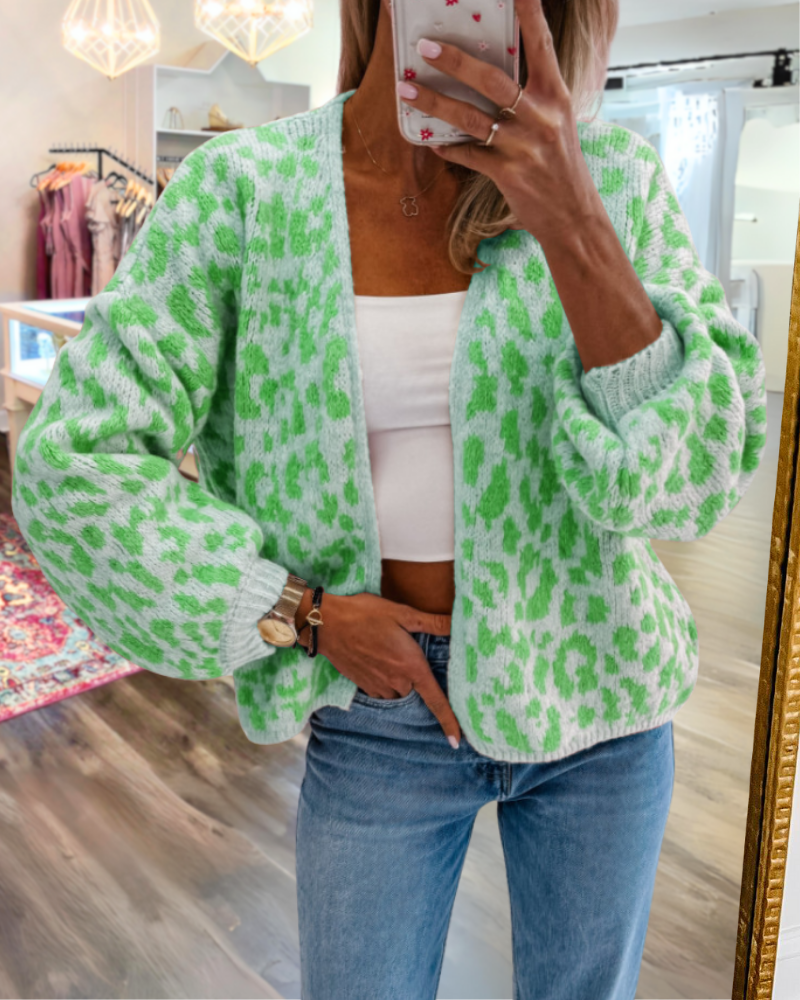 Trendy Leopard Print Cardigan