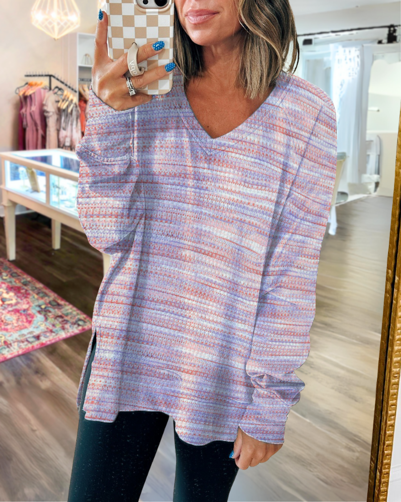 Fantasy Striped V-Neck Top