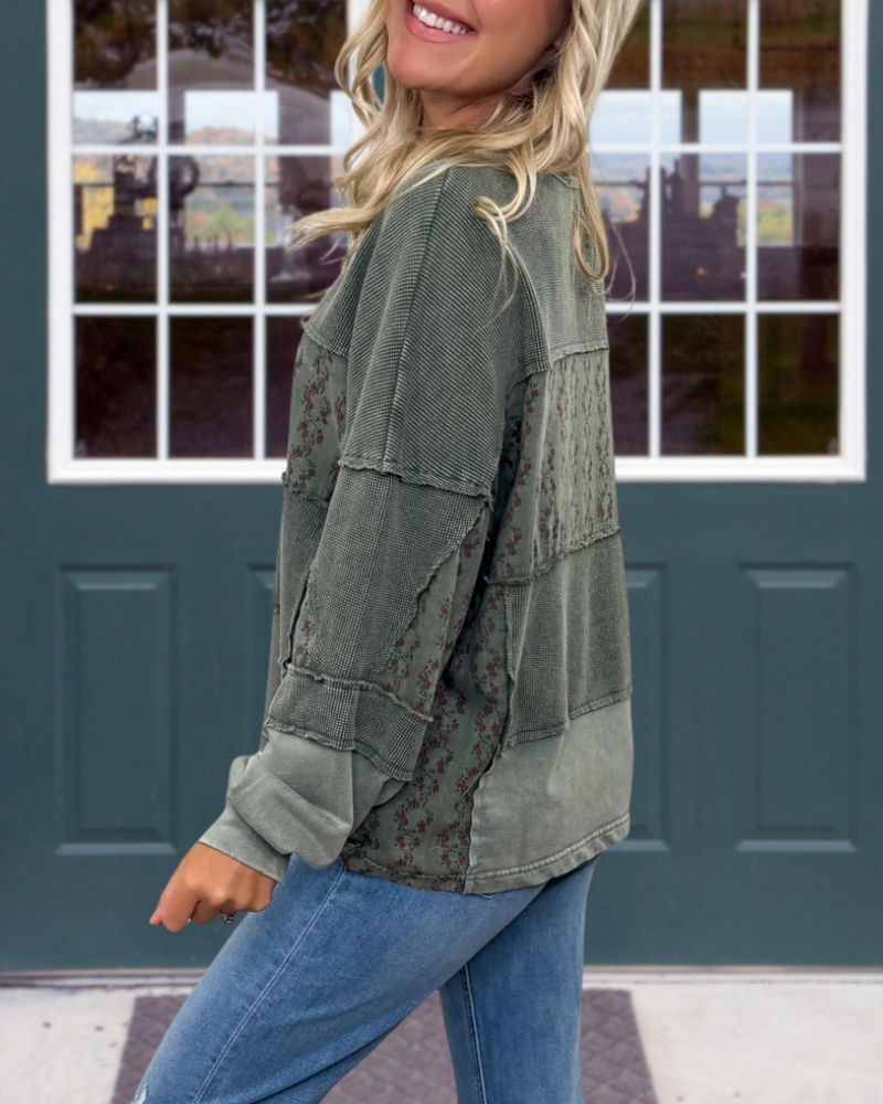 Vintage Floral Waffle Wash Top
