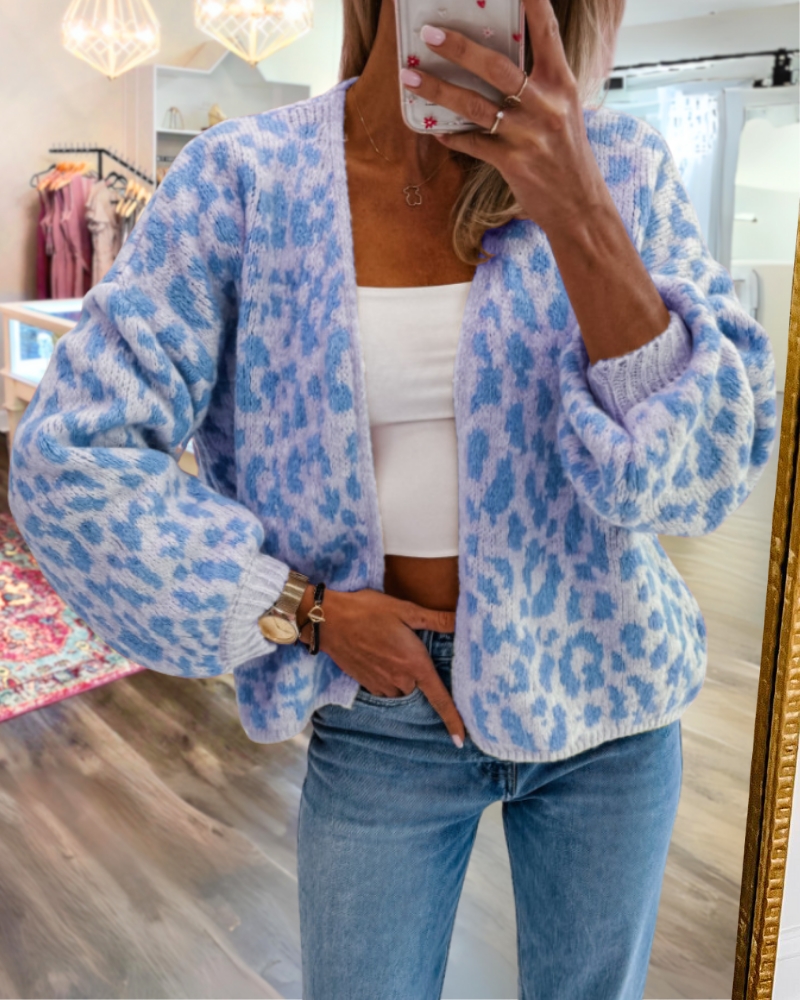 Trendy Leopard Print Cardigan