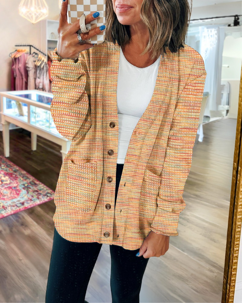 Artistic Ombre Button Cardigan