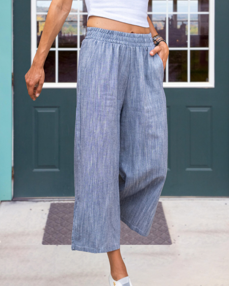 Casual Linen Wide-Leg Pants