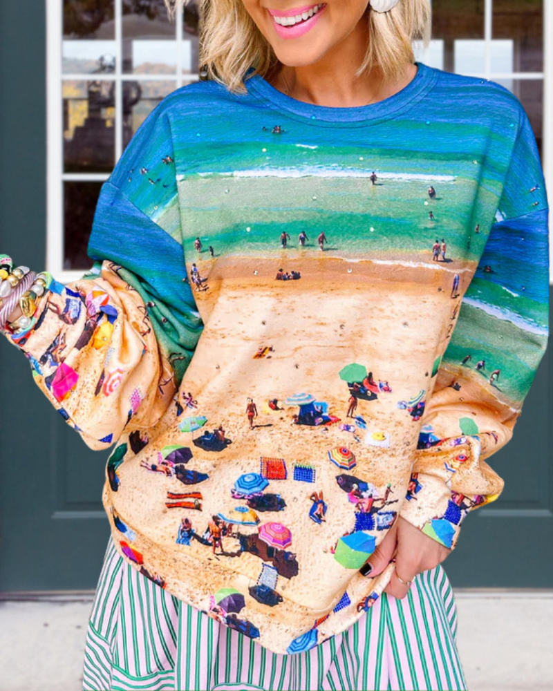 Beach Vacation Photo Sweatshirt
