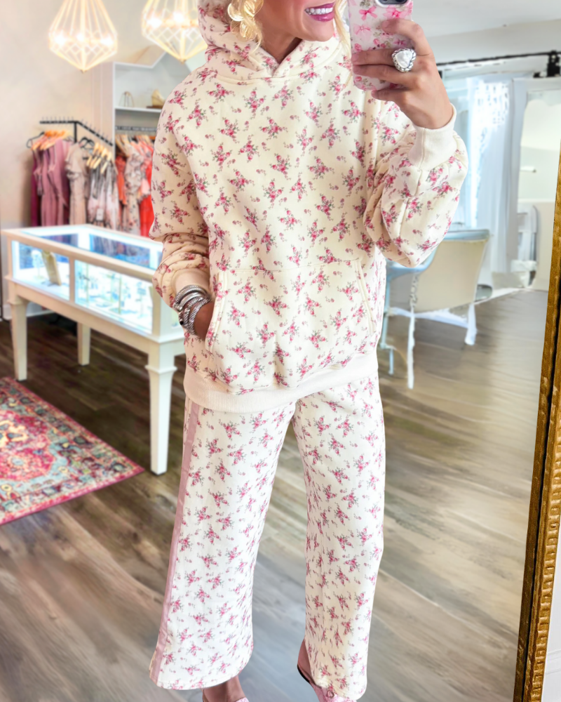 Charming Floral Hooded Set