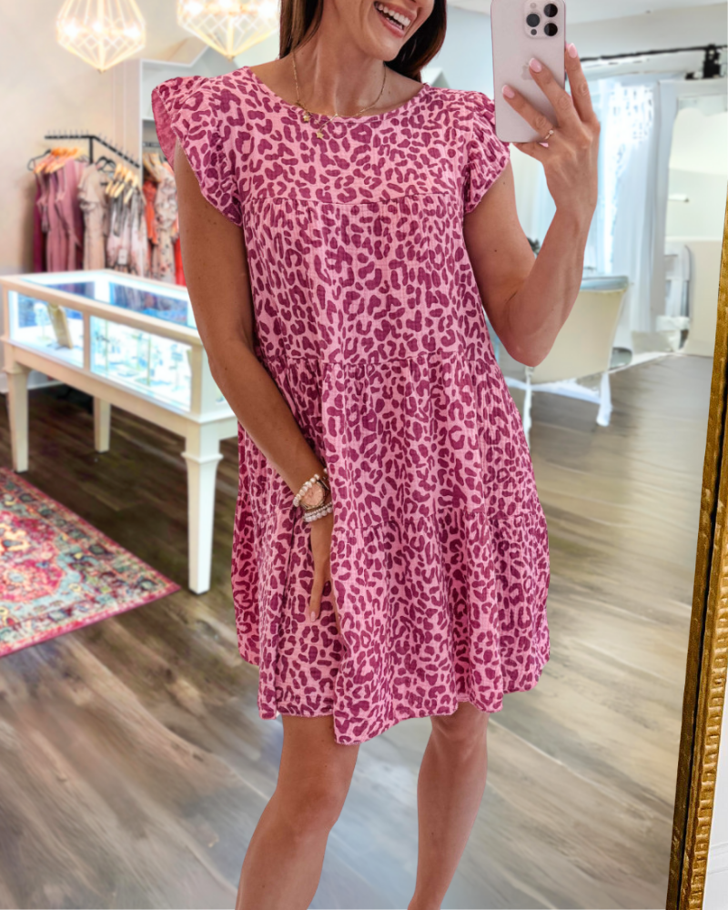 Simple Leopard Mini Dress