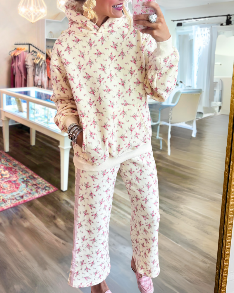 Charming Floral Hooded Set