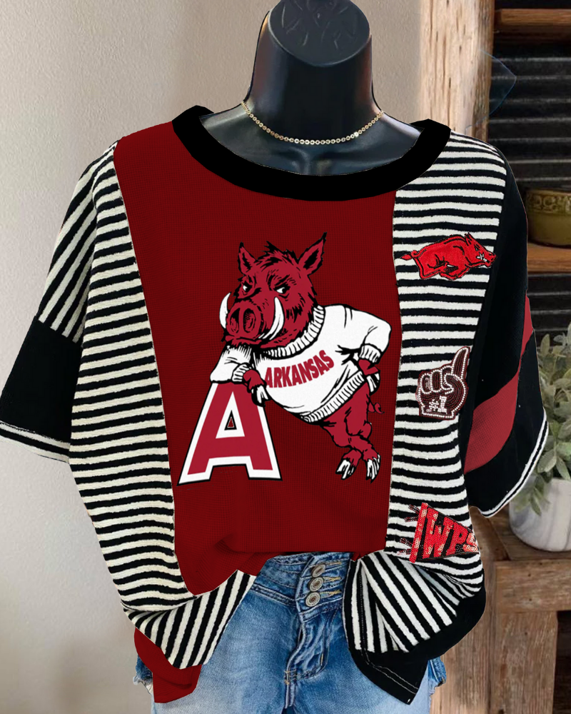 ARKANSAS Sequin Striped T-shirt