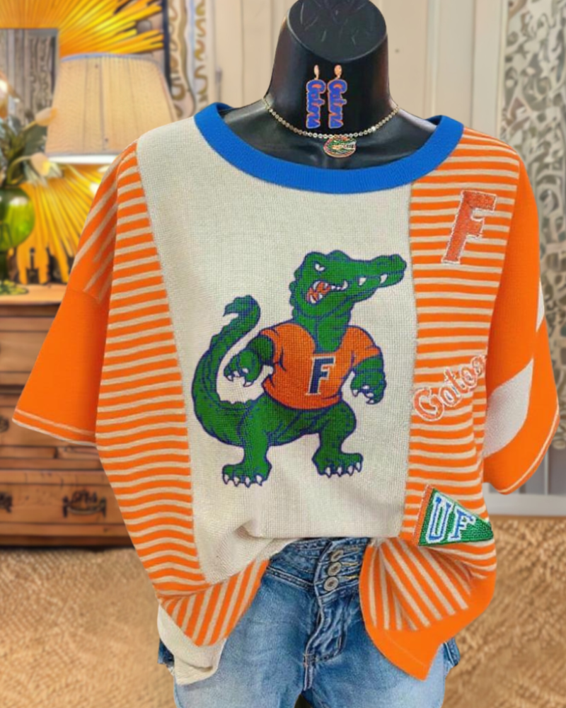 Florida Albert Sequin Striped T-shirt