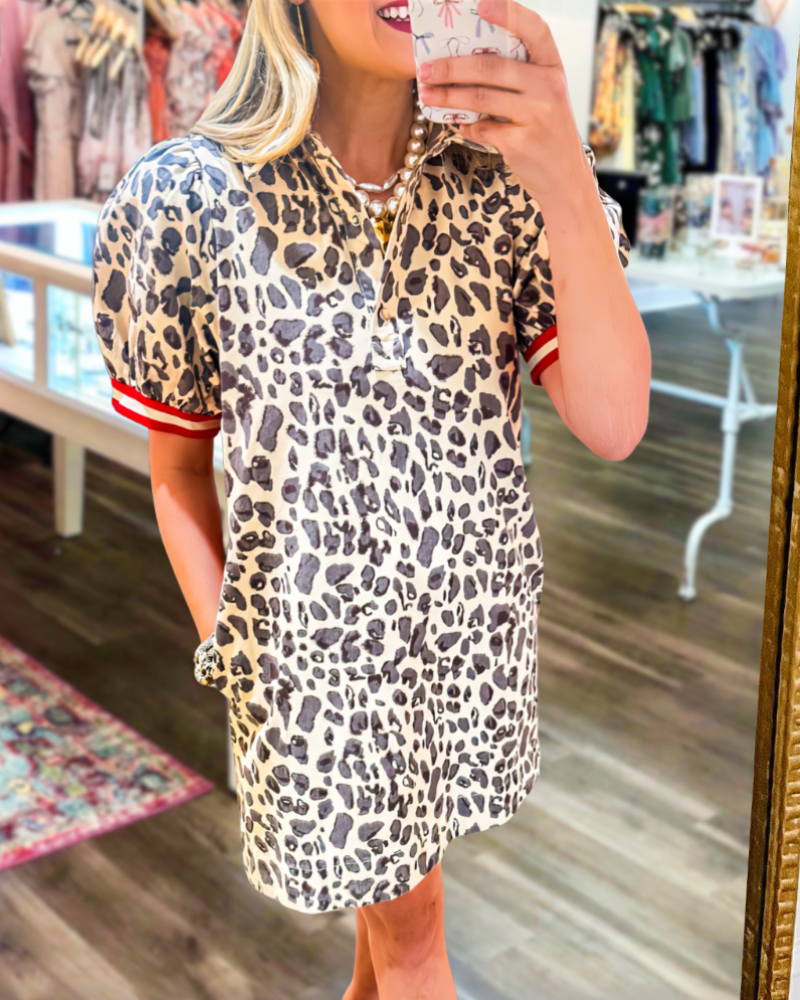 Playful Leopard Mini Dress
